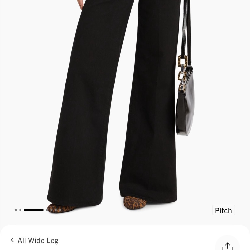 MOTHER The Twister Sneak Wide Leg Jeans - Pitch Black